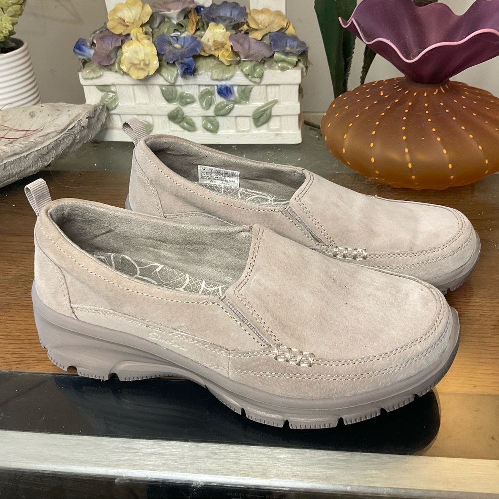 SKECHERS WMNS EASY-GOING-MATCHA TWIN GORE SLIP ON LOAFERS 7